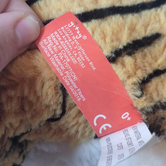 Gitzy Tiger Cub Plush Soft Stuffed Animal 14" Inches Orange Black White Jungle - Picture 10 of 12